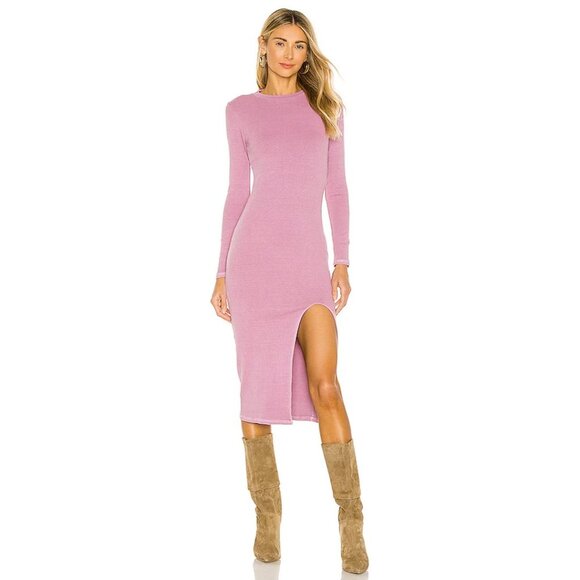 NSF Cari Mock Neck Slit Dress in Berry size S - Picture 1 of 8